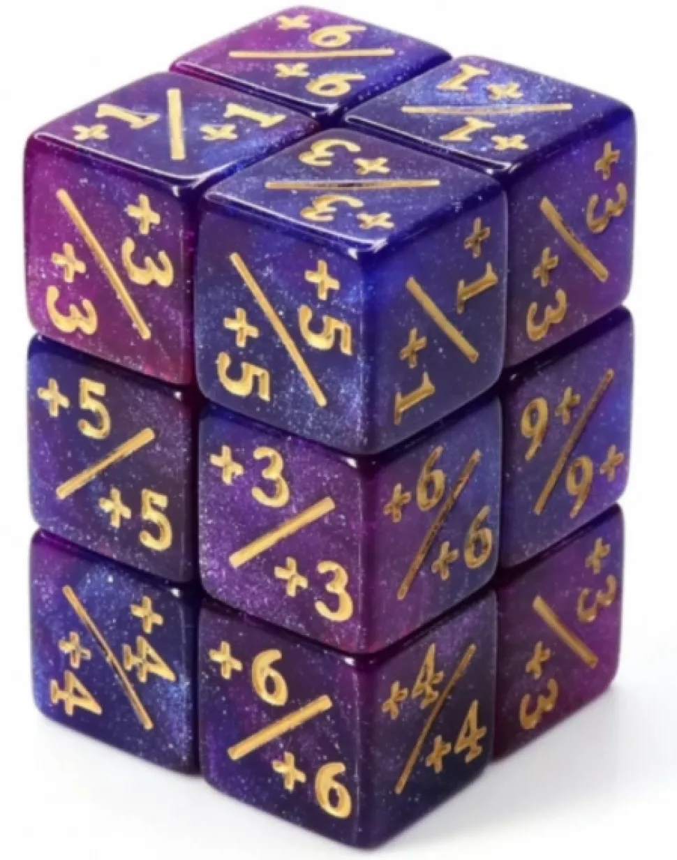 Foam Brain Dice Gaming Counters>+1/+1 Dark Blue & Purple Counters For Magic (8)