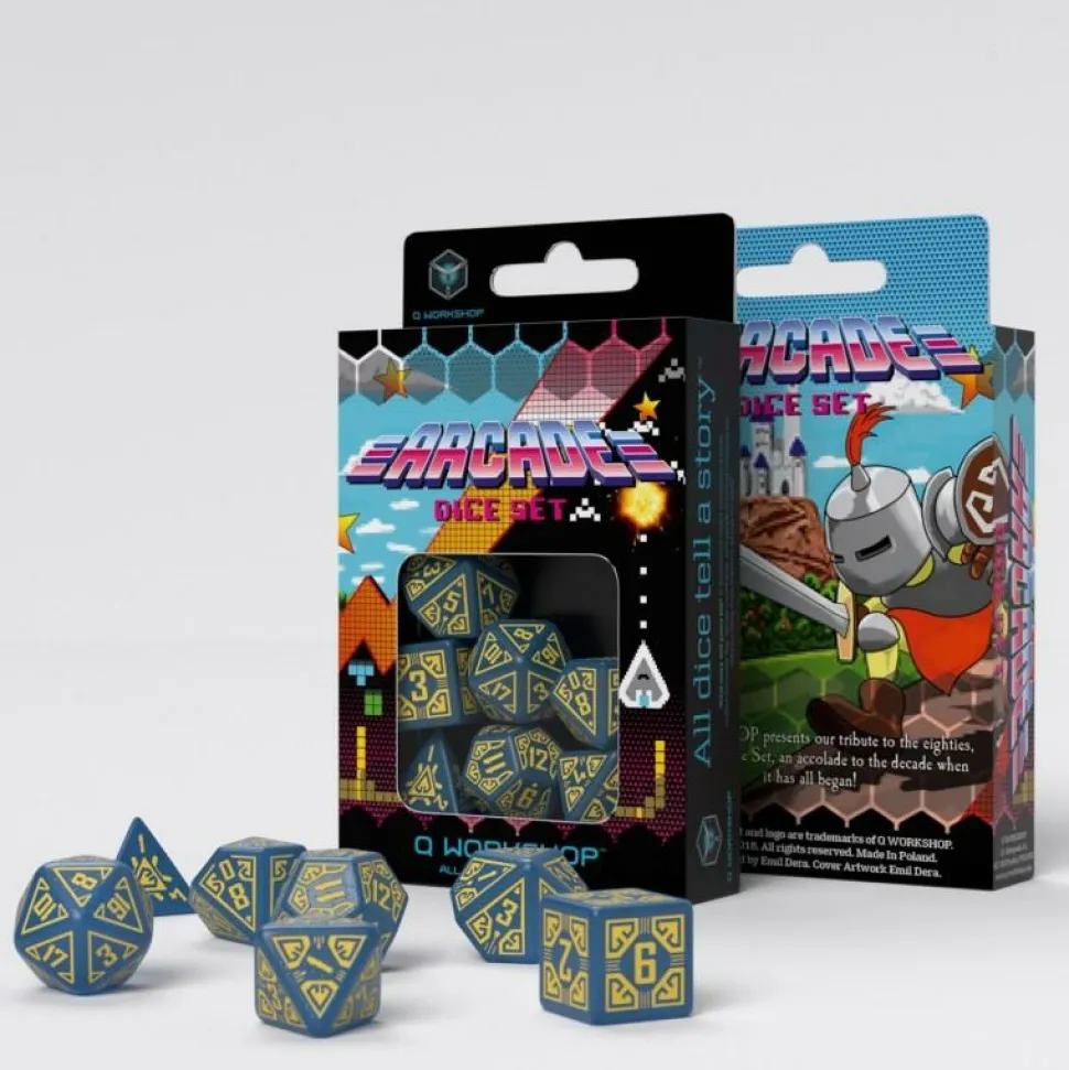 Q Workshop Dobbelstenen>Arcade Blue & Yellow Dice Set