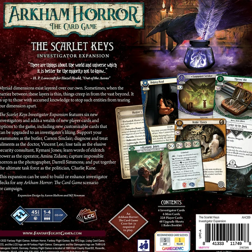 Fantasy Flight Games Arkham Horror Lcg>Arkham Horror Lcg The Scarlet Keys Investigator Expansion