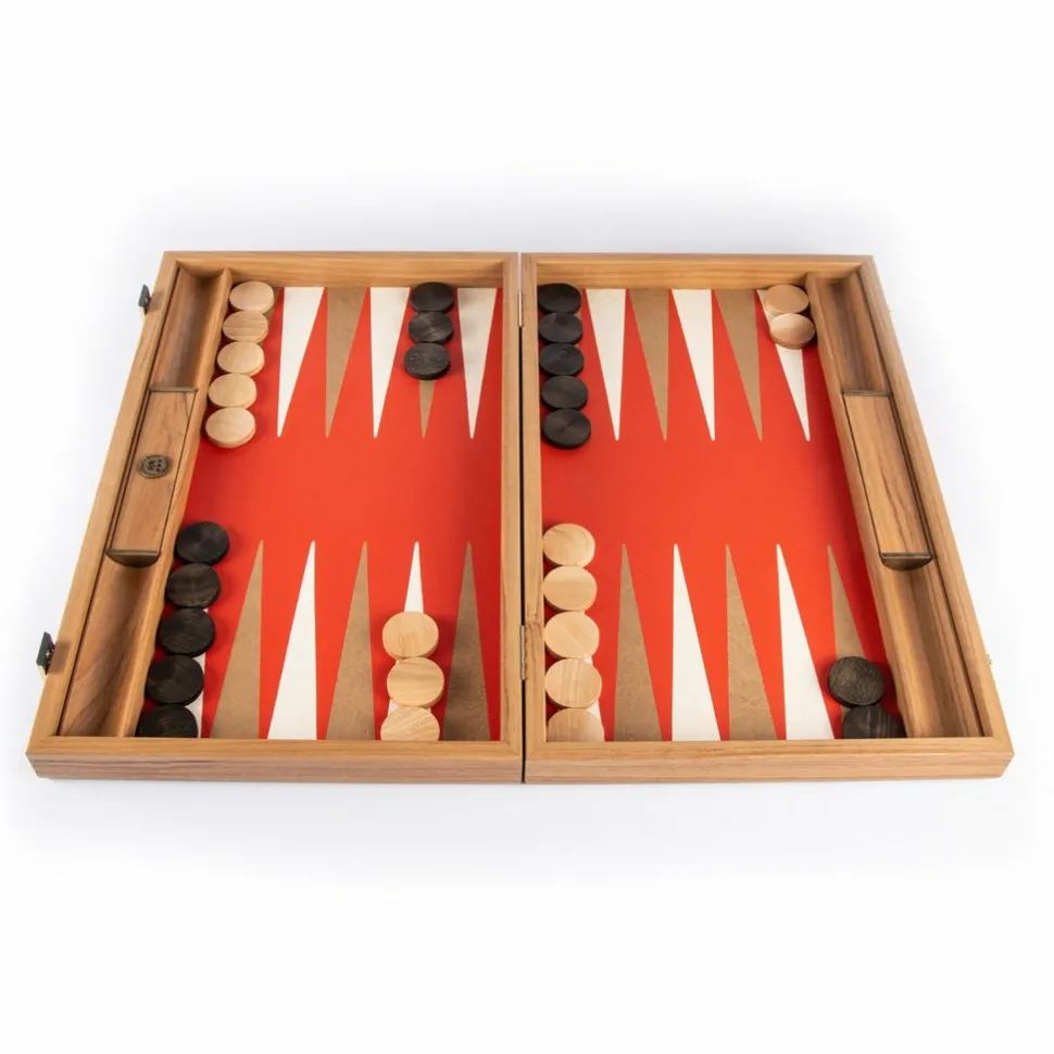 Manopoulou Hout>Backgammon: Cinnabar Red - Large