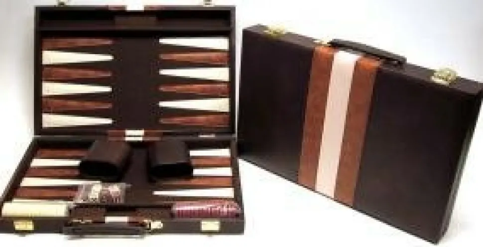 Hot Games Vinyl>Backgammon Koffer Bruin 46 Cm
