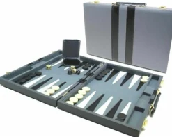 Hot Games Vinyl>Backgammon Koffer Grijs 38 Cm