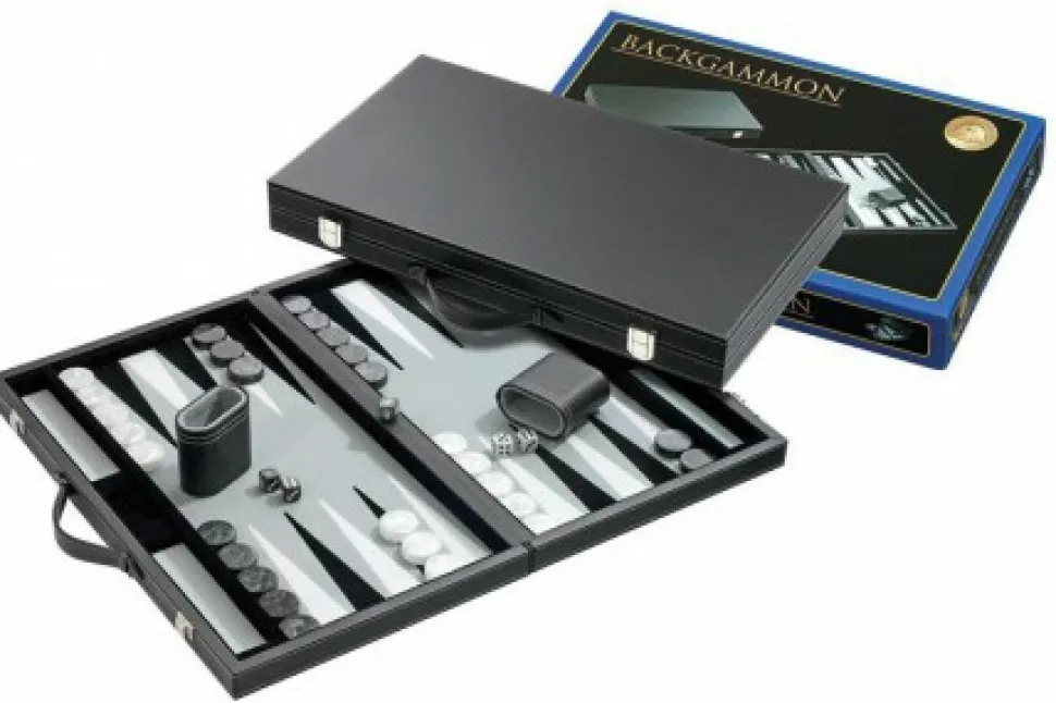 Philos Vilt>Backgammon Koffer Groot Standaard (Grijs)
