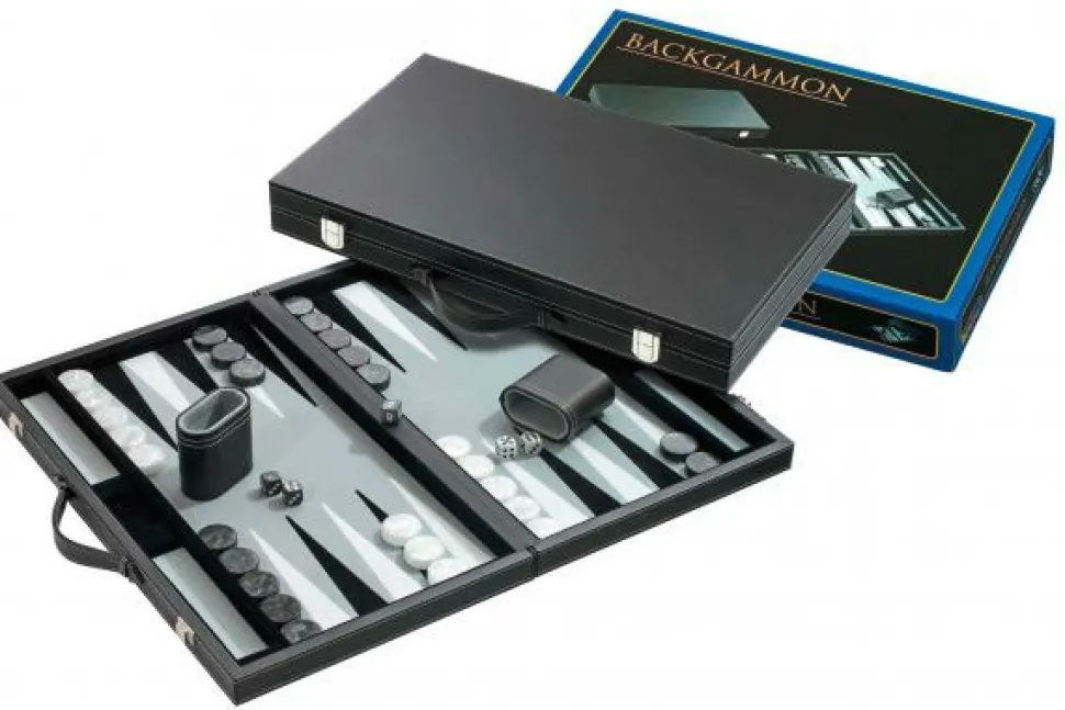 Philos Vilt>Backgammon Koffer Standaard Medium (Grijs)