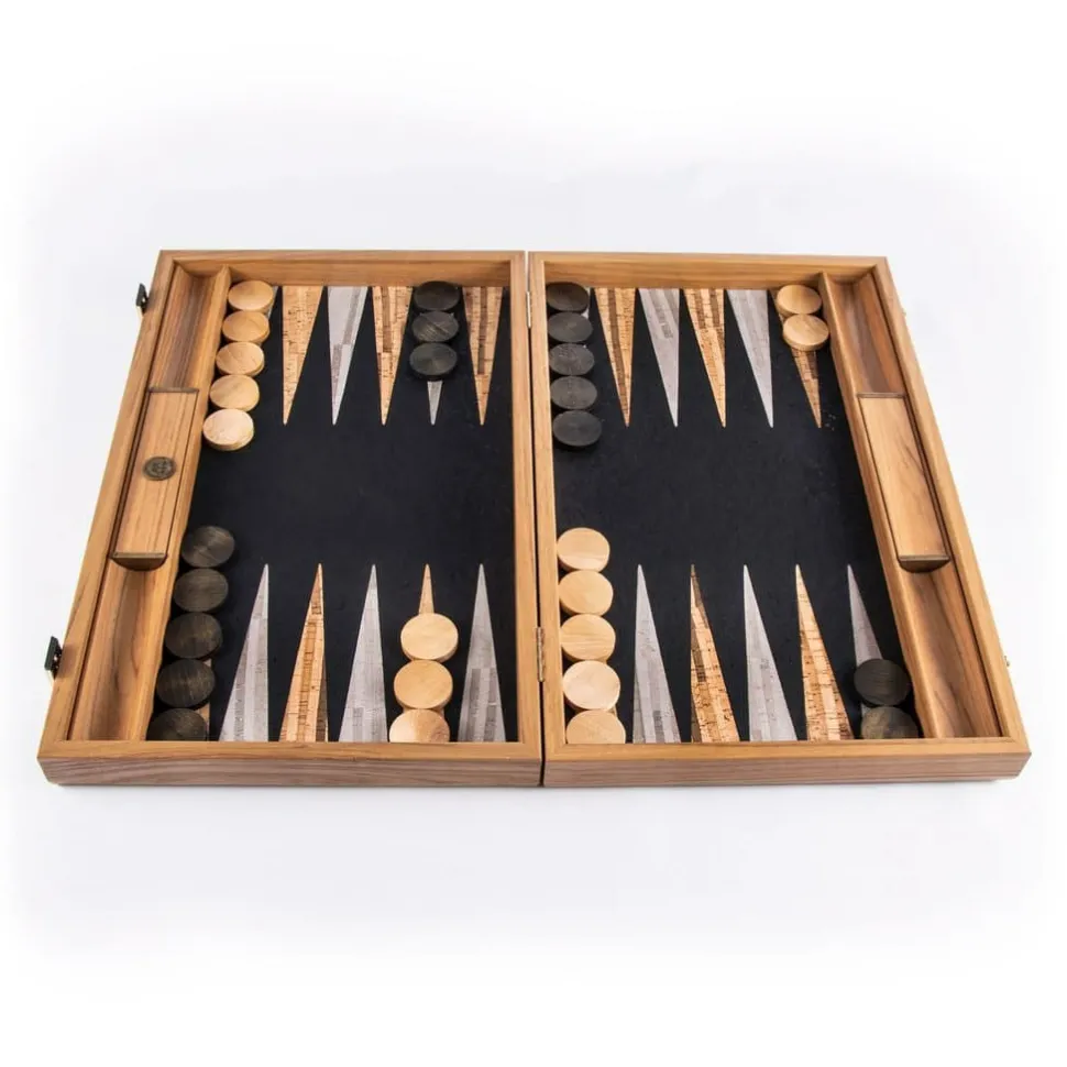 Manopoulou Hout>Backgammon Natural Cork - Medium