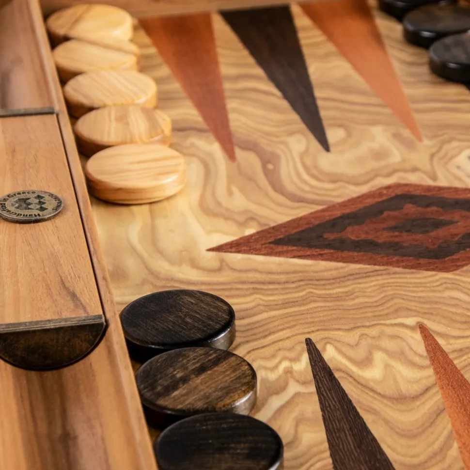 Manopoulou Hout>Backgammon: Olive Burl - Small