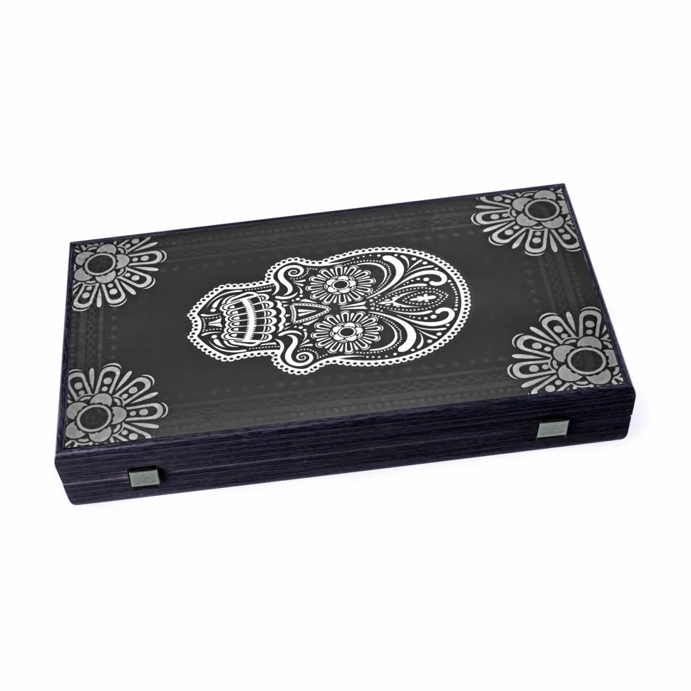 Manopoulou Hout>Backgammon Printed-Dia De Los Muertos 48X26Cm