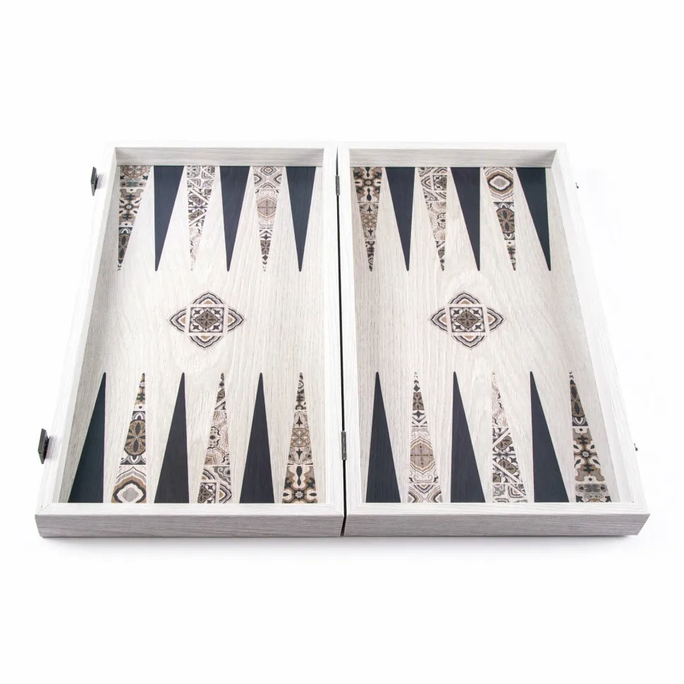 Manopoulou Hout>Backgammon Printed-Moroccan Mosaic Art 48X26Cm