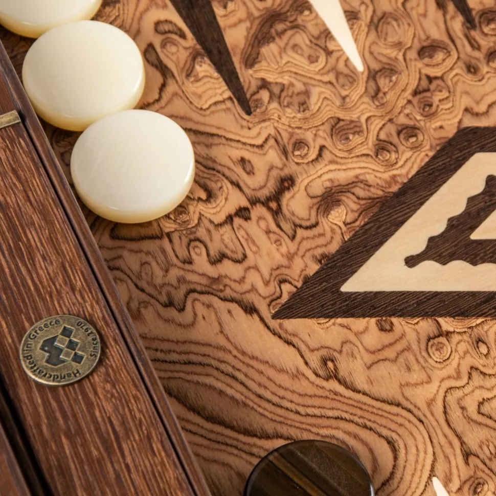 Manopoulou Hout>Backgammon: Walnut Burl - Small