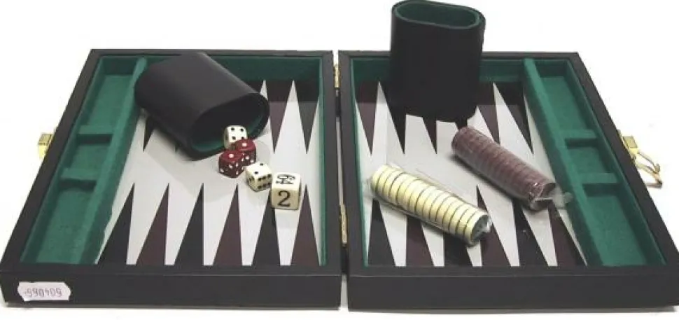 Hot Games Reisset>Backgammonkoffer Magnetisch Zwart