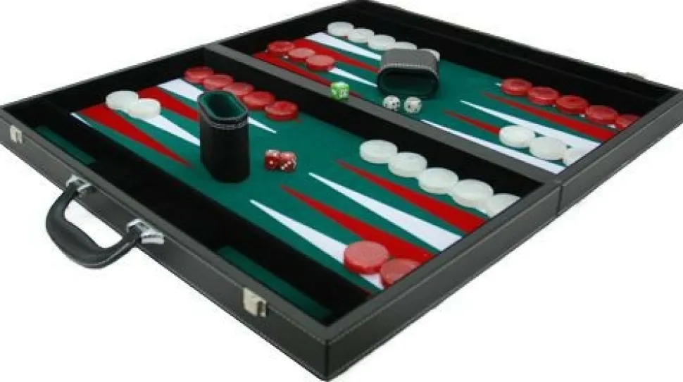 Hot Games Vilt>Backgammonkoffer Zwart/Groen Xl