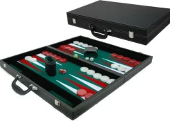 Hot Games Vilt>Backgammonkoffer Zwart/Groen Xl