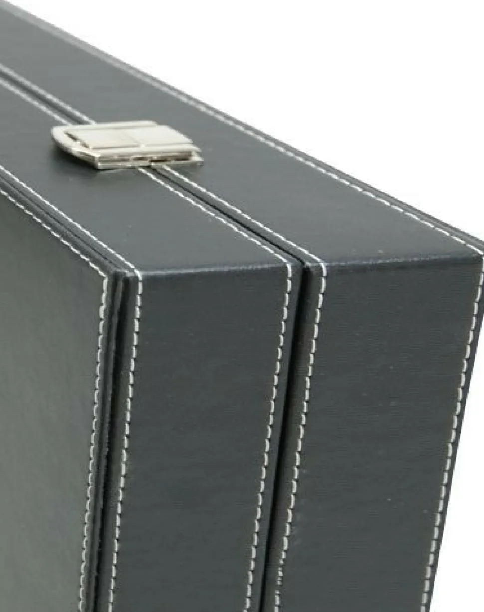 Hot Games Vilt>Backgammonkoffer Zwart/Groen Xl