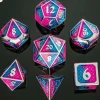 Hymgho Dobbelstenen>Behemoth Silver W/Pink & Blue Solid Metal Dice Set (7)