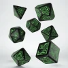 Q Workshop Dobbelstenen>Call Of Cthulhu 7Th Edition Black & Green Dice Set (7)