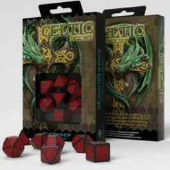 Q Workshop Dobbelstenen>Celtic Black & Red Dice Set