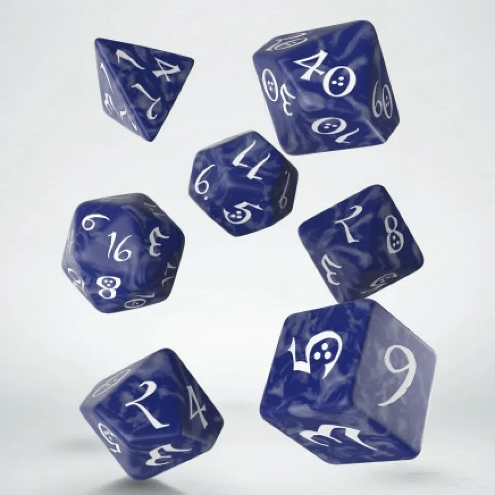 Q Workshop Dobbelstenen>Classic Rpg Cobalt & White Dice Set (7)