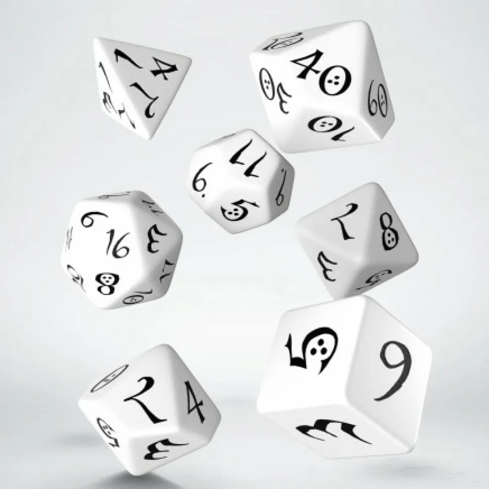 Q Workshop Dobbelstenen>Classic Rpg White & Black Dice Set (7)