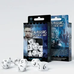 Q Workshop Dobbelstenen>Classic Rpg White & Black Dice Set (7)