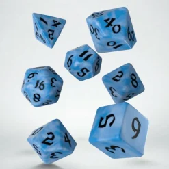 Q Workshop Dobbelstenen>Classic Runic Glacier & Black Dice Set 7