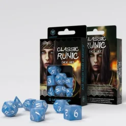Q Workshop Dobbelstenen>Classic Runic Glacier & White Dice Set (7)