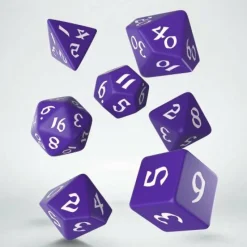Q Workshop Dobbelstenen>Classic Runic Purple & White Dice Set (7)