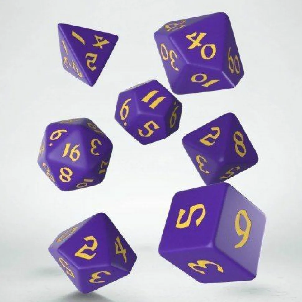 Q Workshop Dobbelstenen>Classic Runic Purple & Yellow Dice (7)