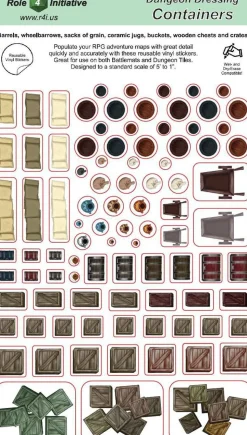 Role 4 Initiative Battlemats>Containers: Dungeon Dressing: Dry Erase Vinyl Stickers