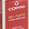 Cartamundi Speelkaarten>Copag 100% Plastic Jumbo Face 4 Index Rood