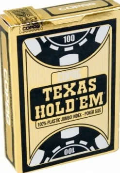 Copag Speelkaarten> - Texas Hold'Em Gold - Jumbo Face - 2 Index - Tbx Black