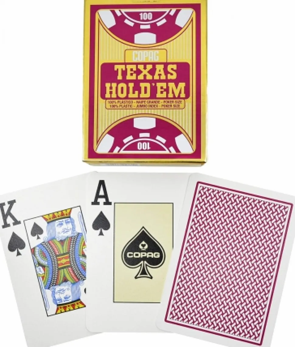 Copag Speelkaarten> - Texas Hold'Em Gold - Jumbo Face - 2 Index - Tbx Red
