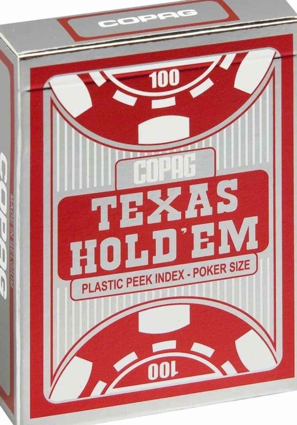 Copag Roulette / Poker> - Texas Hold'Em Silver - 4 Peek Index - Tbx Red