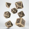 Q-Workshop Dobbelstenen>Dice Set Celtic - Revised Beige & Black