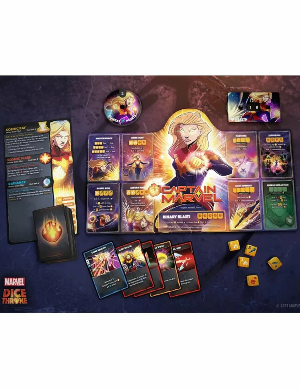 Usaopoly Strategische Spellen>Dice Throne Captain Marvel & Plack Panther