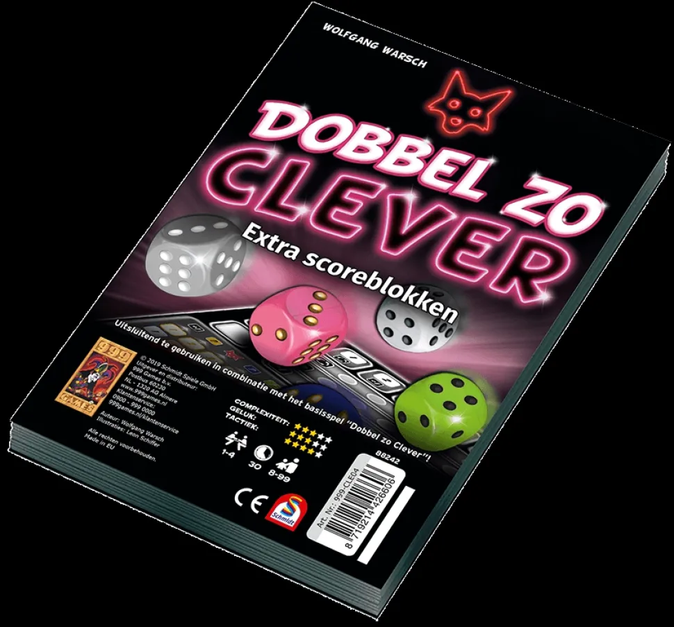 999 Games Dobbelspellen>Dobbel Zo Clever Scoreblok - Dobbelspel