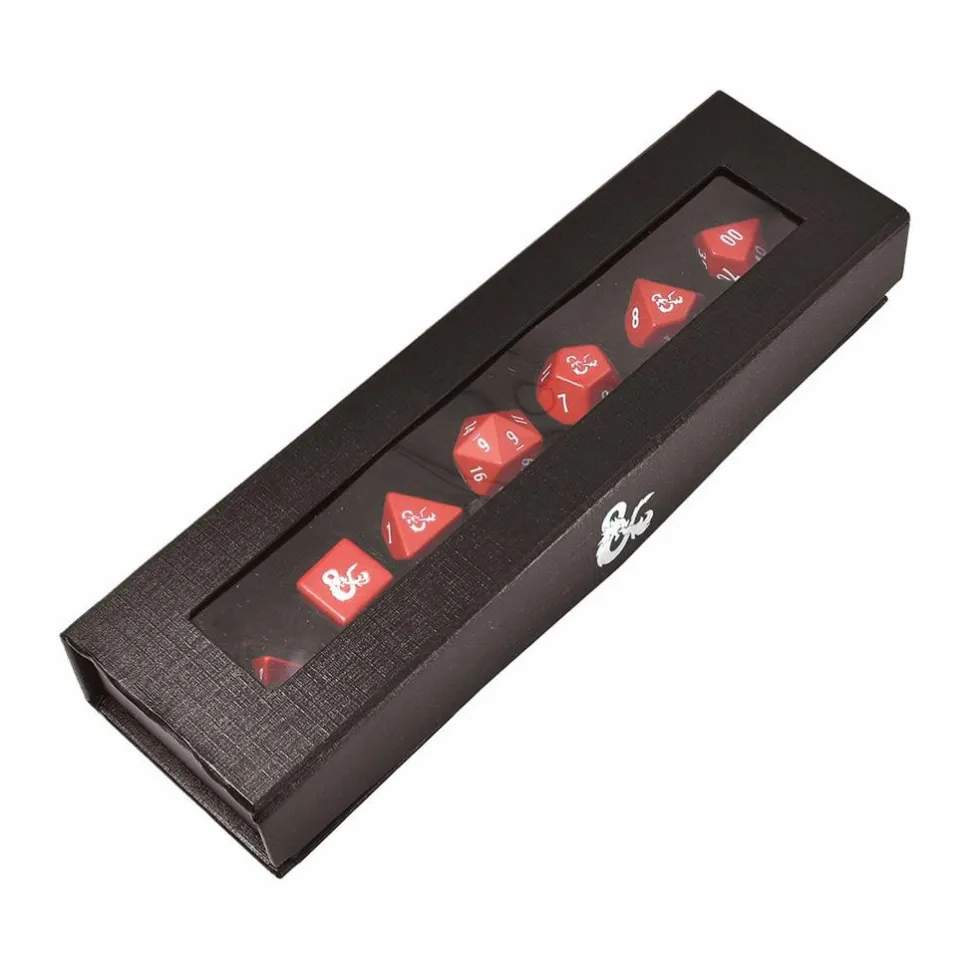 Ultra Pro Dobbelstenen>Dungeons And Dragons Heavy Metal Red & White Rpg Dice Set