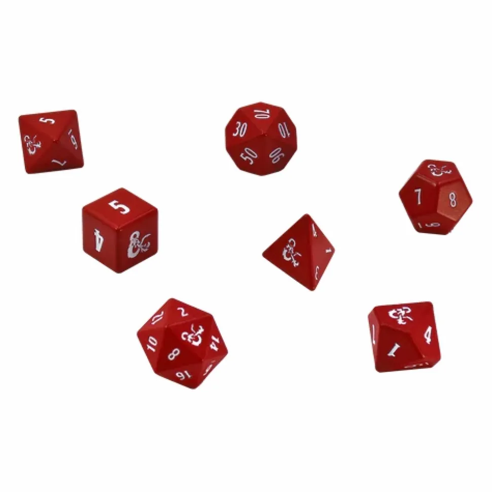 Ultra Pro Dobbelstenen>Dungeons And Dragons Heavy Metal Red & White Rpg Dice Set