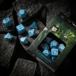 Q Workshop Dobbelstenen>Elvish Glacier & White Dice Set (7)