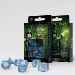 Q Workshop Dobbelstenen>Elvish Translucent & Blue Dice Set (7)