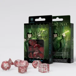 Q Workshop Dobbelstenen>Elvish Translucent & Red Dice Set (7)