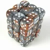 Chessex Gaming Counters>Gemini Copper - Steel/White D6 12Mm Dobbelsteen Set (36 Stuks)