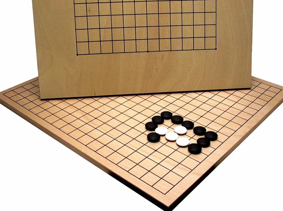 Hot Games Go Bordspel>Go-Bord Beukenfin.Dubb.19/13 Lijn 45X43Cm.