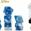 Gate Keeper Games Dobbelstenen>Halfsies Dice - Glitter Edition - Blue (7 Dice Set)