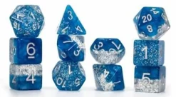Gate Keeper Games Dobbelstenen>Halfsies Dice - Glitter Edition - Blue (7 Dice Set)