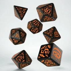 Q Workshop Dobbelstenen>Halloween Pumpkin Black & Orange Dice Set