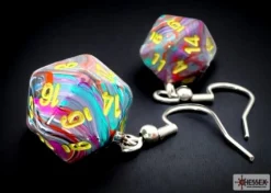 Chessex Oorbellen>Hook Earrings Festive Mosaic Mini-Poly D20