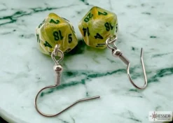 Chessex Oorbellen>Hook Earrings Marble Green Mini-Poly D2