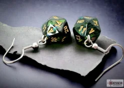 Chessex Oorbellen>Hook Earrings Scarab Jade Mini-Poly D20