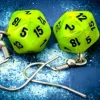 Chessex Oorbellen>Hook Earrings Vortex Bright Green Mini-Poly D20