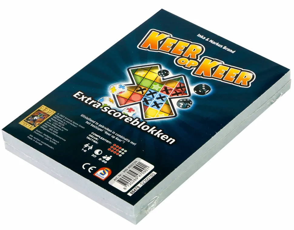 999 Games Dobbelspellen>Keer Op Keer Scoreblok 2 Stuks Level 1 - Dobbelspel